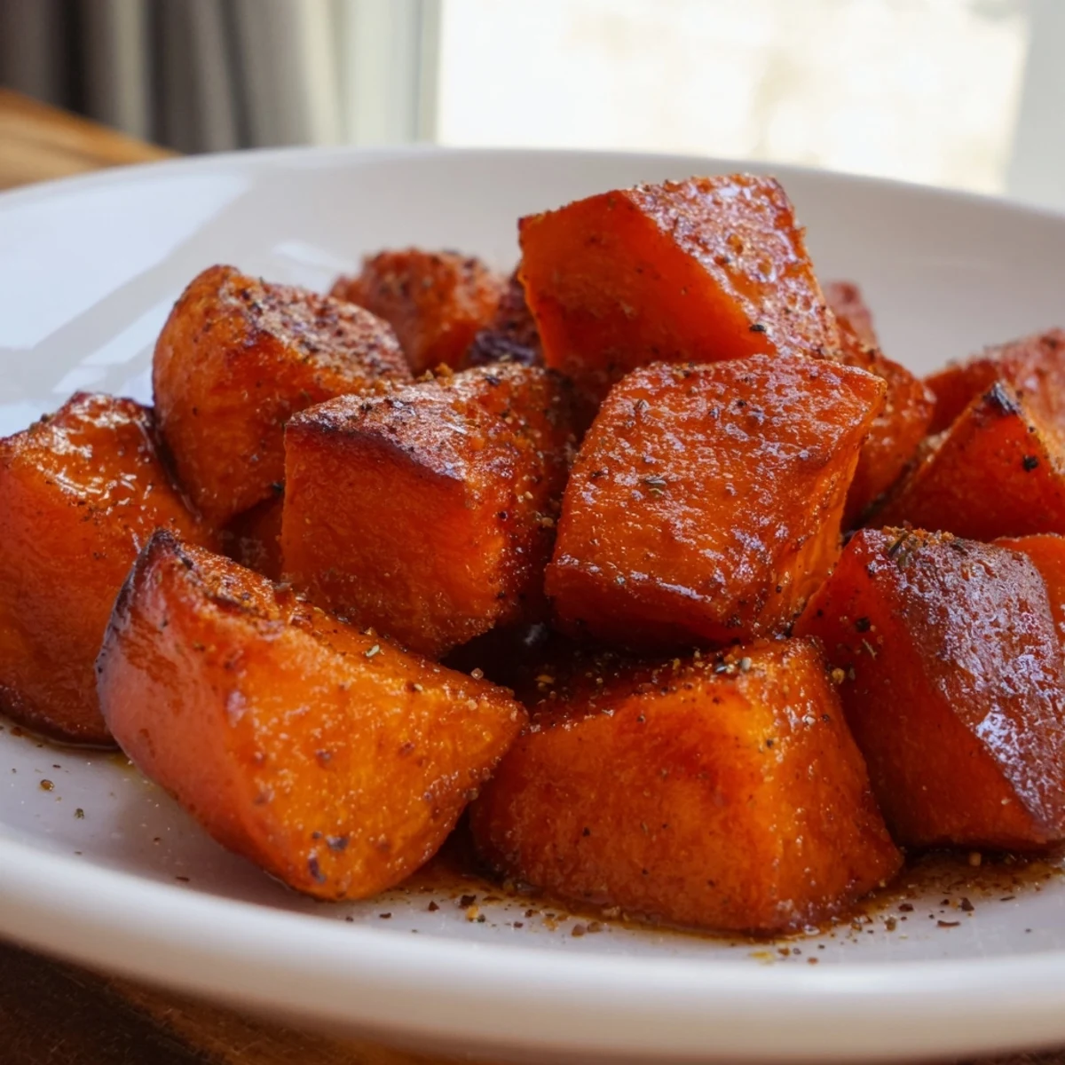 Perfectly caramelized roasted sweet potatoes with cinnamon, lightly dusted and paired with a dollop of tangy Greek yogurt.  