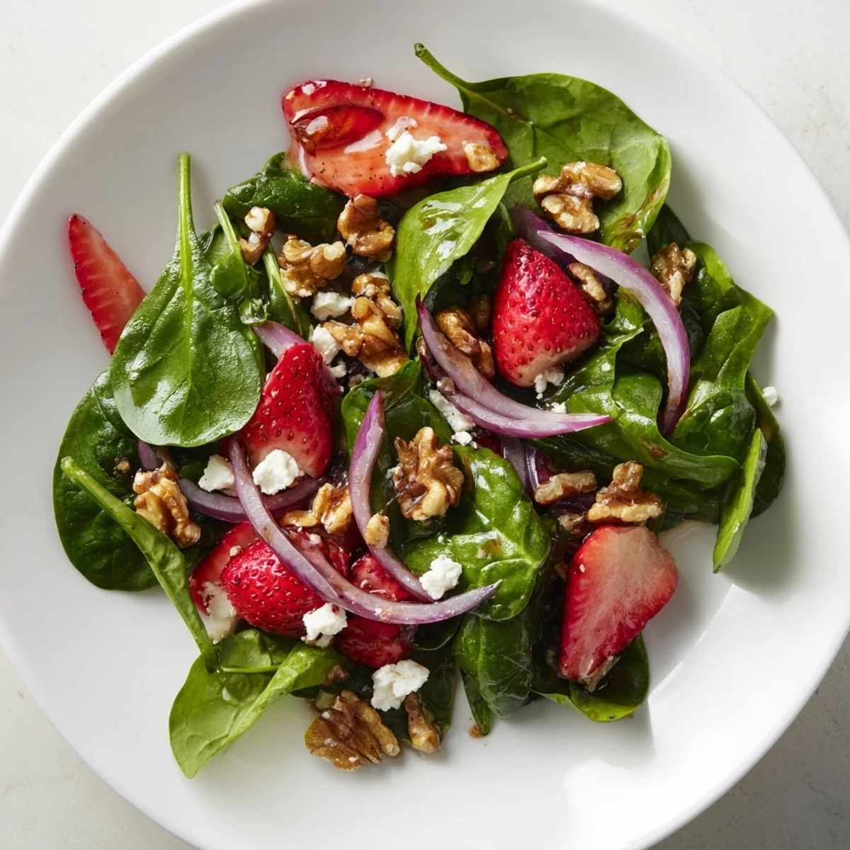Strawberry Walnut Spinach Salad