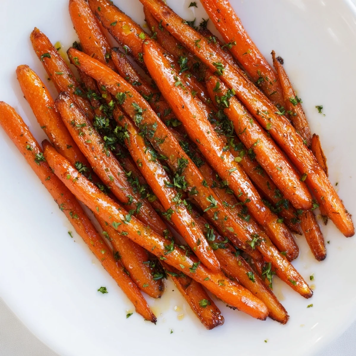 Vibrant side dish of roasted carrots with maple and cumin glaze paired alongside grilled chicken for a hearty meal.