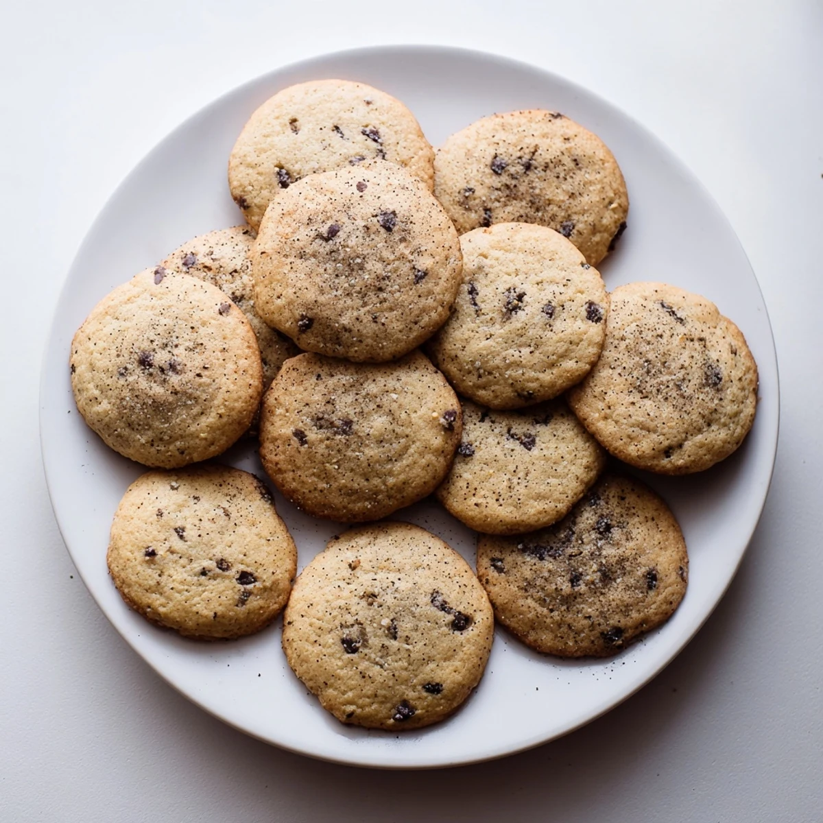 A stack of Chai Spiced Chocolate Chip Cookies next to a steaming mug of chai latte, ideal for fall baking.