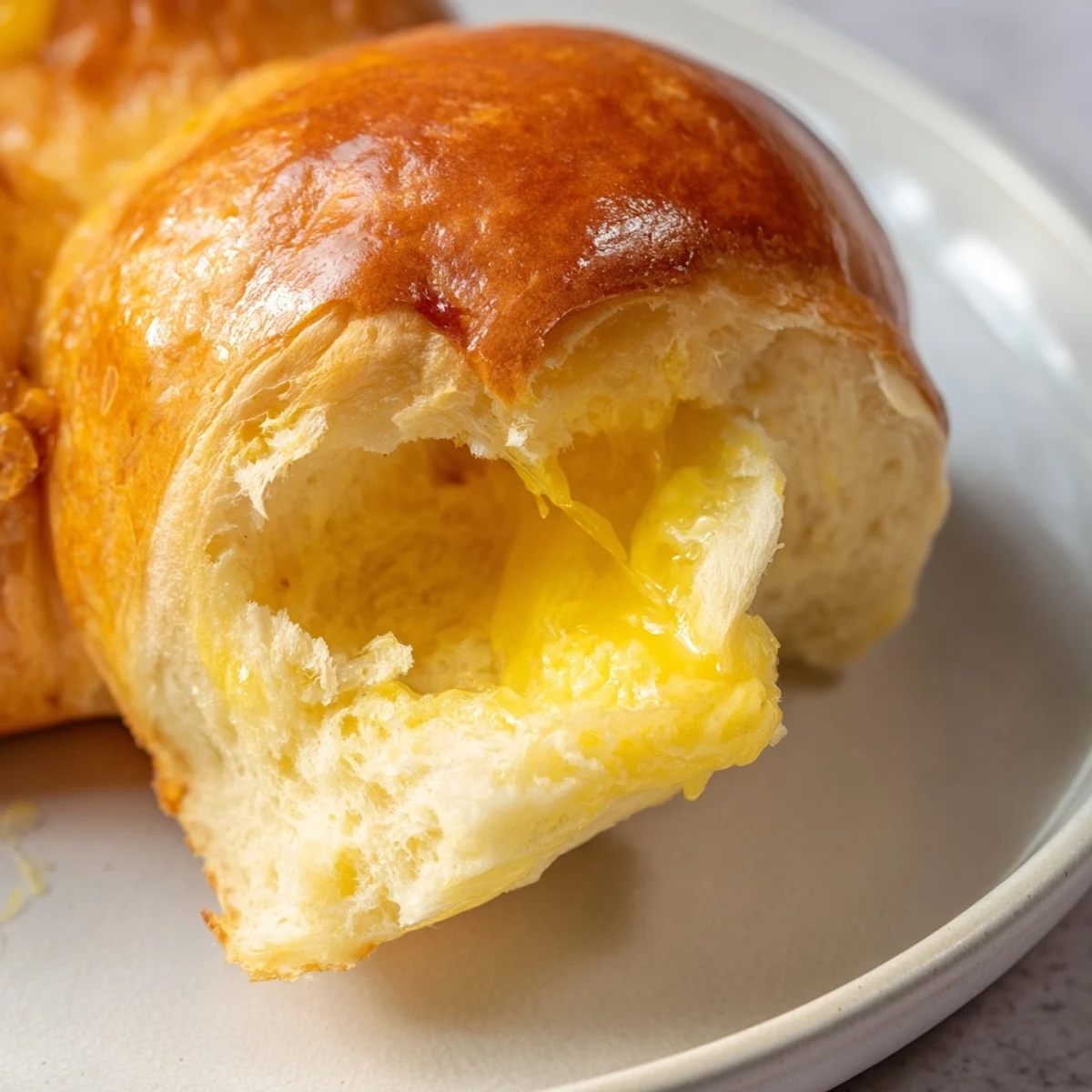 Warm Buttery Bliss Brioche Rolls cooling on a wire rack, their rich buttery texture ideal for breakfast or dinner