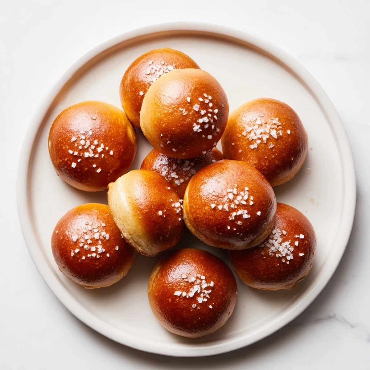 Soft pretzel bites stuffed with seasoned ground beef and shredded cheddar cheese