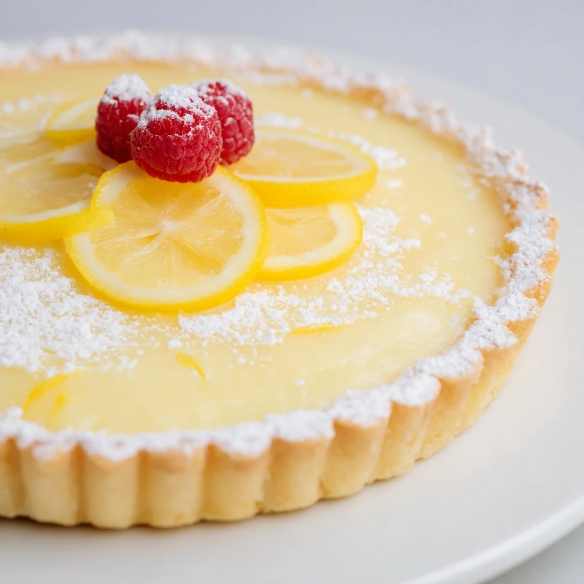 Home-baked Creamy Lemon Tart Recipe chilled, vibrant lemon aroma and creamy center
