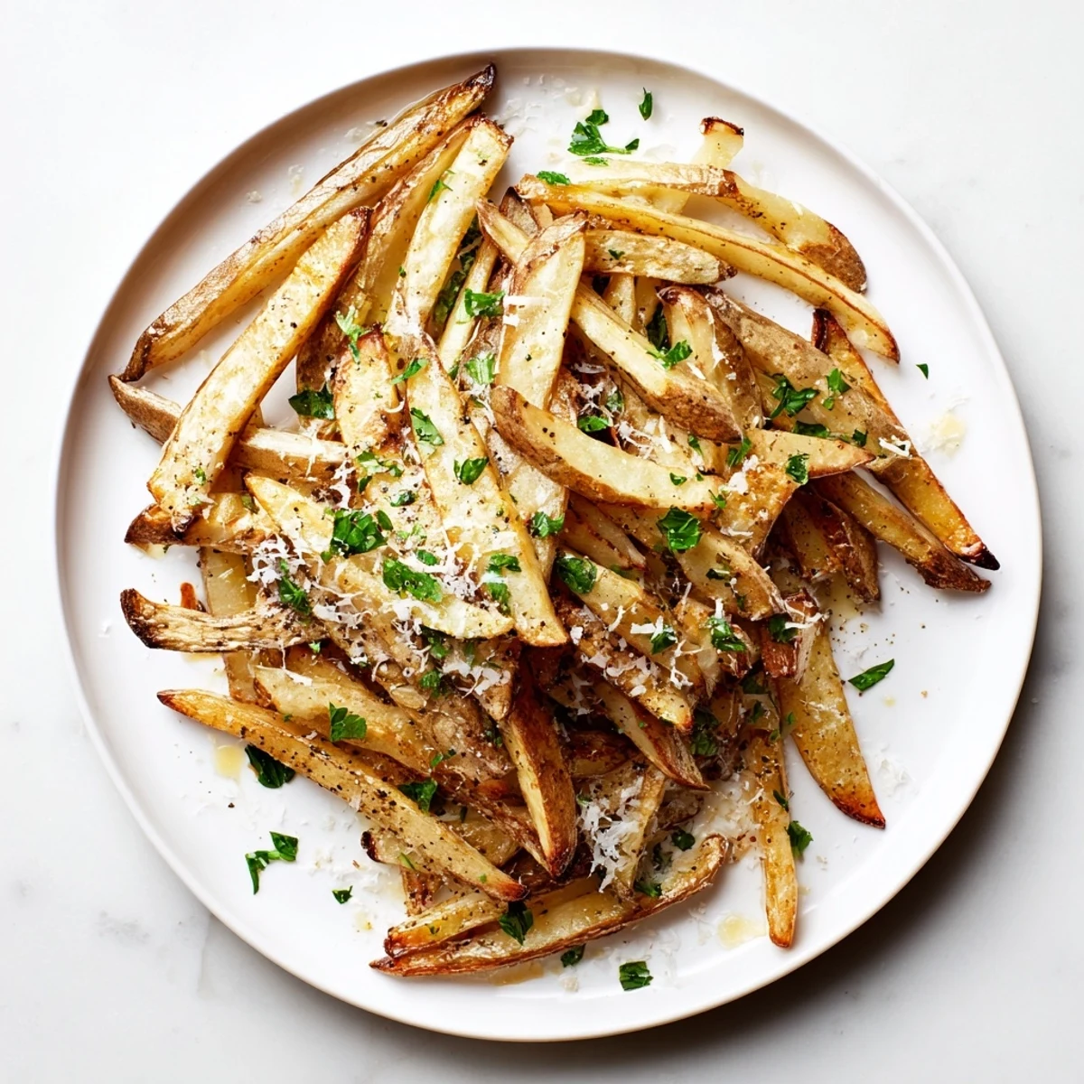 Crispy oven-baked fries drizzled with aromatic truffle oil and sprinkled with Parmesan.