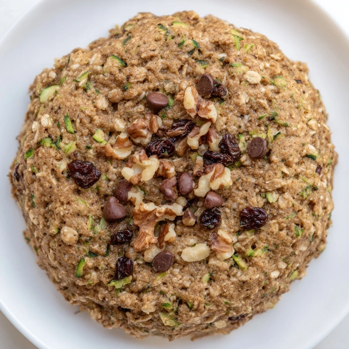 Soft wholesome breakfast cookies with shredded zucchini and oats arranged on a parchment-lined baking sheet