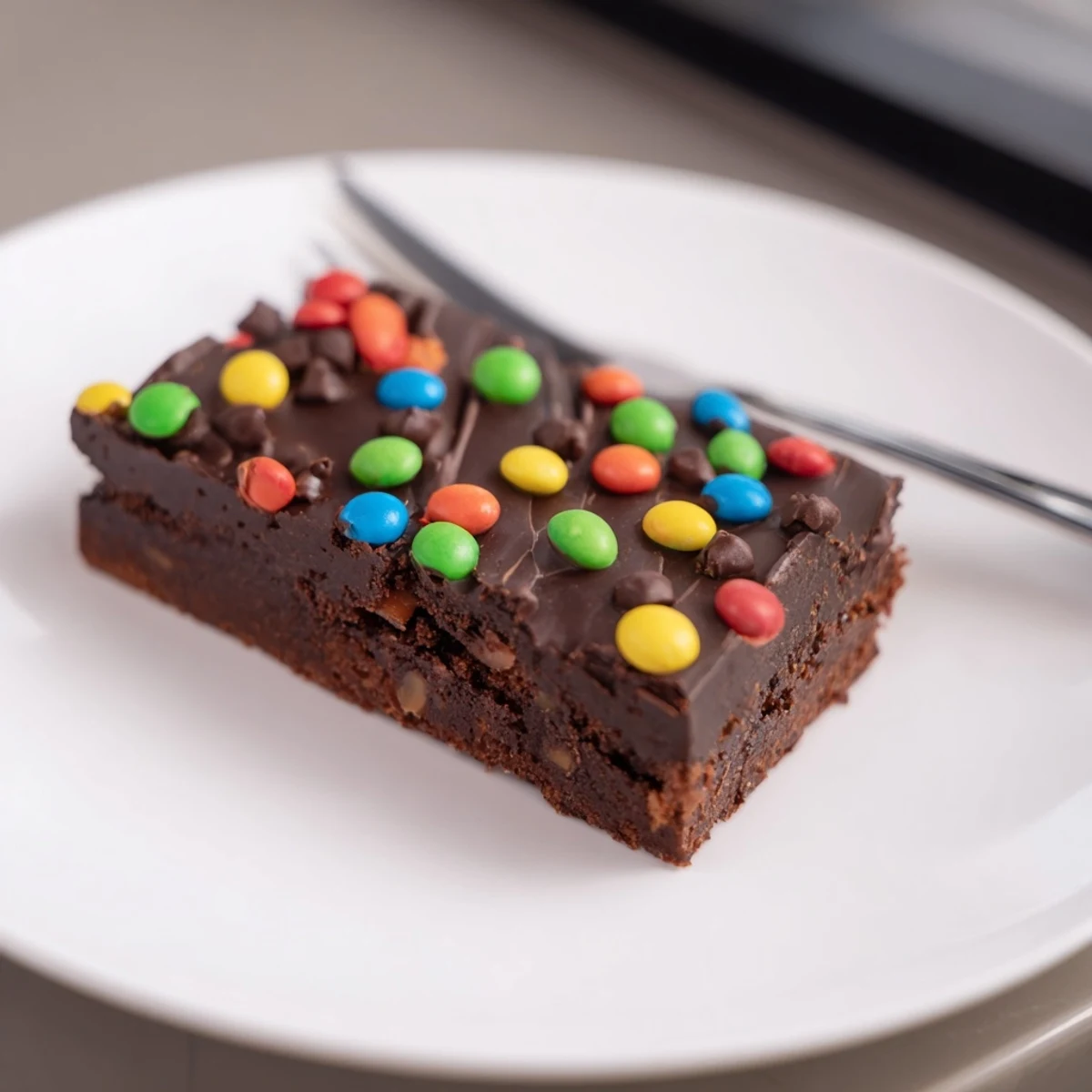 Chilled Gourmet Cosmic Brownies Bars glistening under warm kitchen light, ready to serve