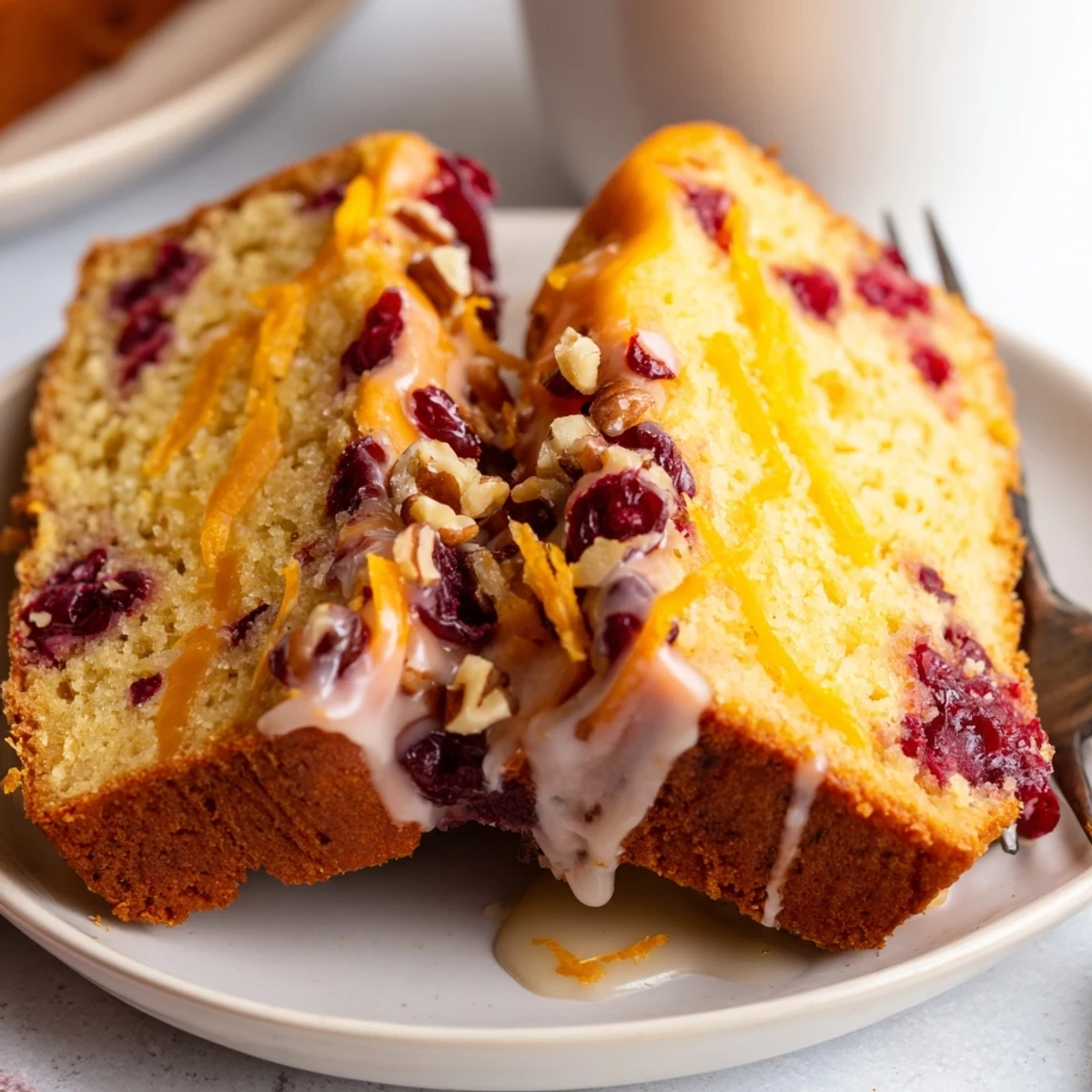 Warm Cranberry Orange Bread glistening with citrus zest, cooling on wire rack