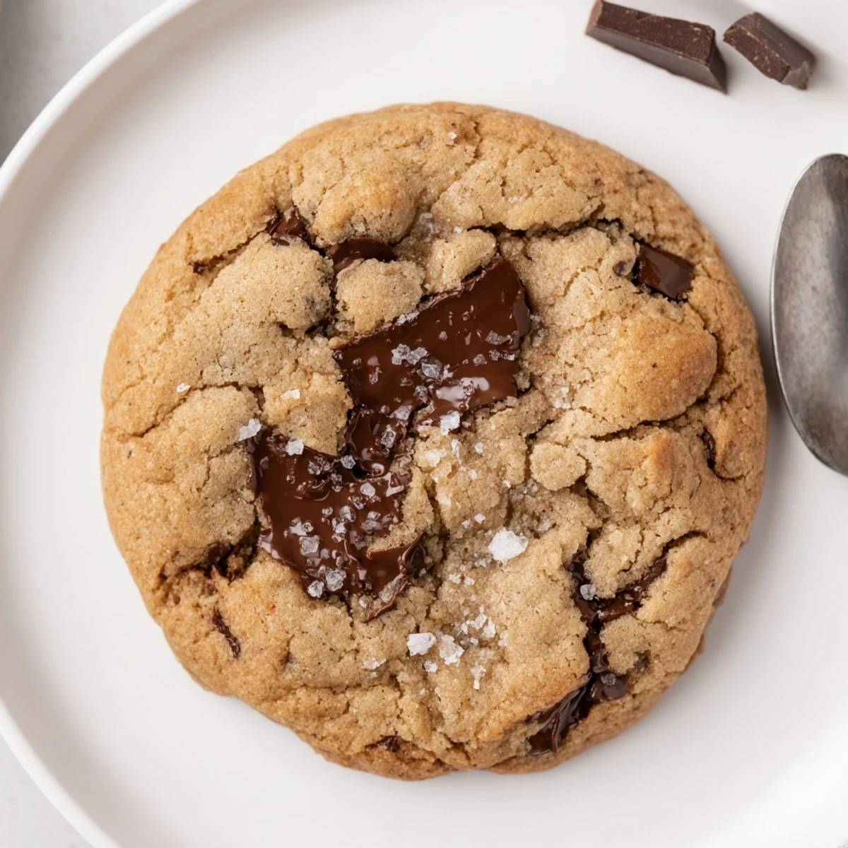 Warm Chocolate Chip Cookies on parchment, gooey centers and golden brown edges