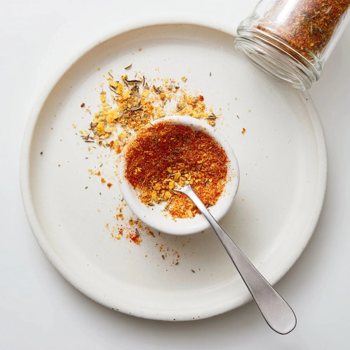 Spoonful of Vegan Chicken Seasoning For Rubs, Marinades, And Broth over tofu, aromatic