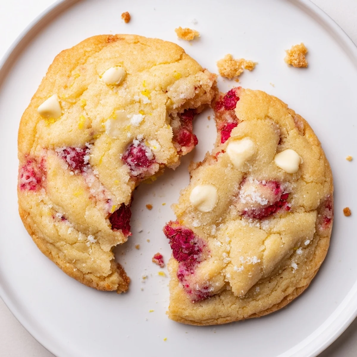 Serve Chewy Lemon Raspberry Cookies with tea; chewy centers, bright citrus zing