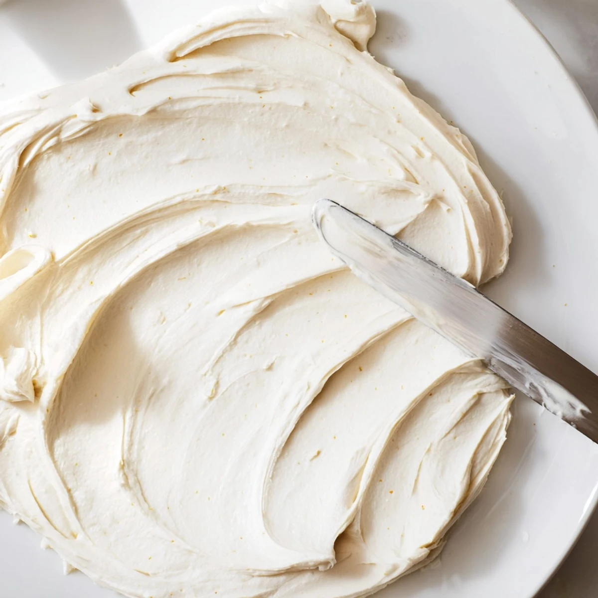 Creamy Italian Meringue Buttercream spread thickly over a golden layer cake