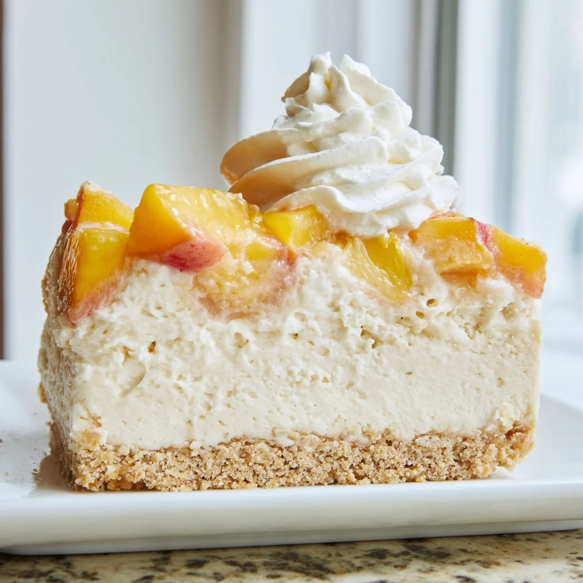 Peaches and Cream Cheesecake Bars