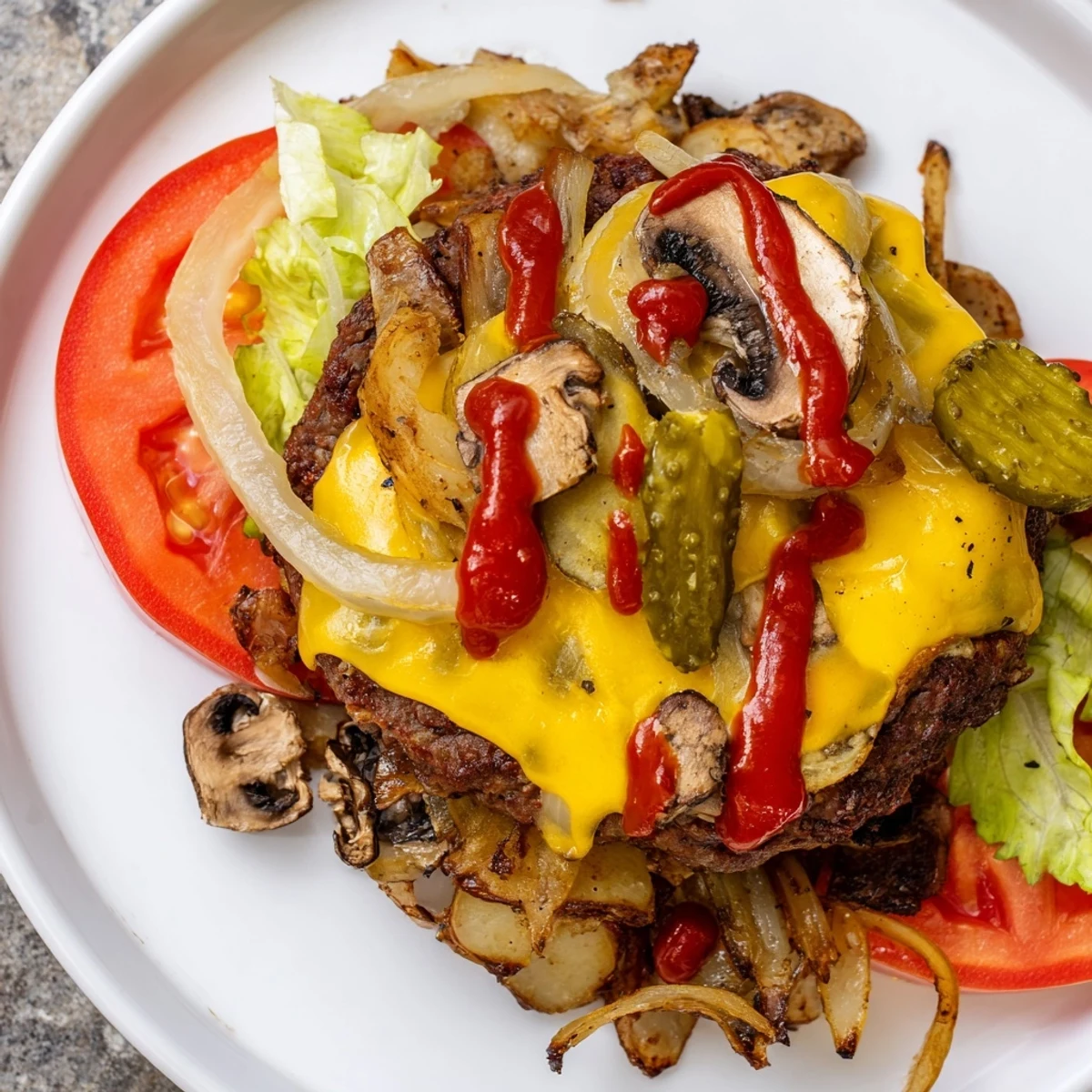 Golden campfire cheeseburger hobo packets with melted cheddar and colorful grilled vegetables inside