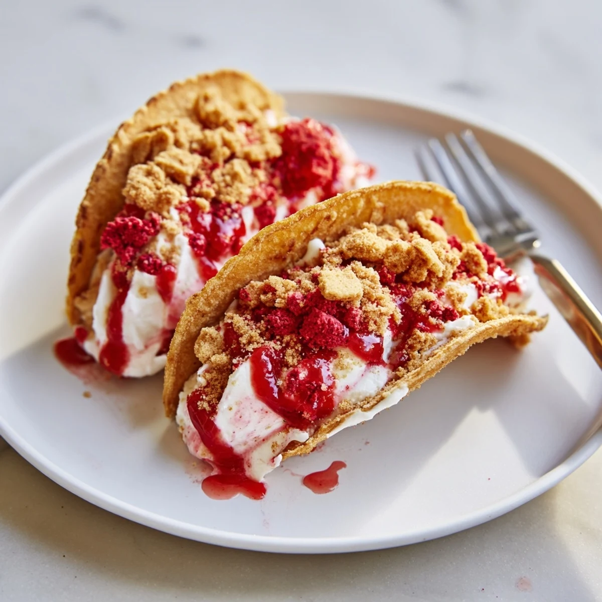 Strawberry Crunch Cheesecake Tacos