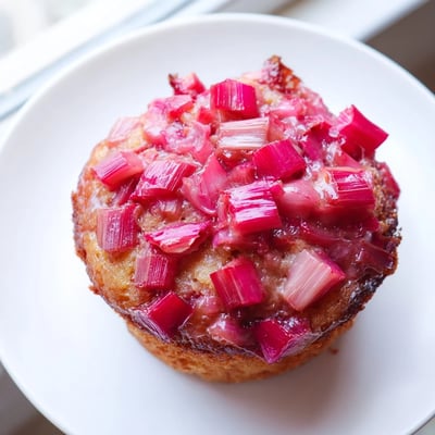 Upside Down Rhubarb Muffins